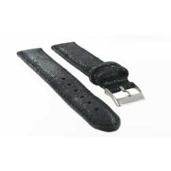 Bracelet de montre Noir de 12-14-16-18mm en Cuir gaufré Gracy EcoCuir® Artisanal