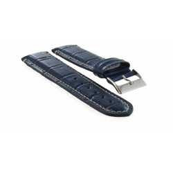 Bracelet de montre Bleu en Cuir Gaufré Alligator Cadix. Tailles de 18-20-22-24mm EcoCuir® Artisanal