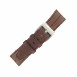 Bracelet montre Marron de 18 à 24mm en cuir de Buffle Double jonc Treck EcoCuir®