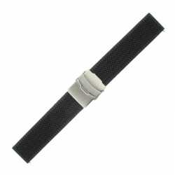 Bracelet montre Silicone Rubber Sport noir. Largeurs 18-20-22 mm
