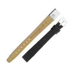 Bracelet pour montre à anses fixes 08-10-12mm en Cuir Noir de vachette gaufré Lézard