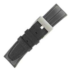 Bracelet montre Noir de 18 à 24mm en cuir de Buffle Double jonc Treck EcoCuir®