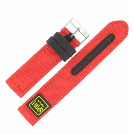Bracelet de montre Rouge largeurs de 18 et 20mm Sport Watch