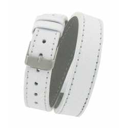 Bracelet de montre Blanc Double tour de poignet 08 à 14mm Cuir Véritable 40cm OnWatch®