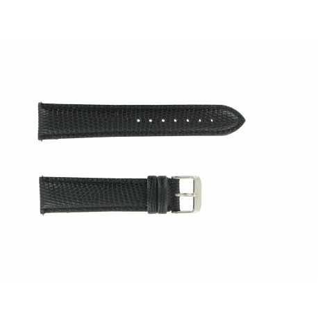 Bracelet montre Noir de 08 à 26mm en Cuir de vachette gaufré Lézard 