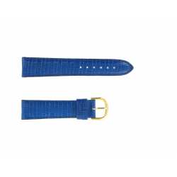 Bracelet montre 20mm Bleu Azur Cuir de vachette gaufré Lézard 