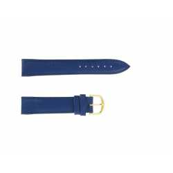 Bracelet montre 18mm Bleu Marine en Cuir de vachette gaufré Lézard Artisanal