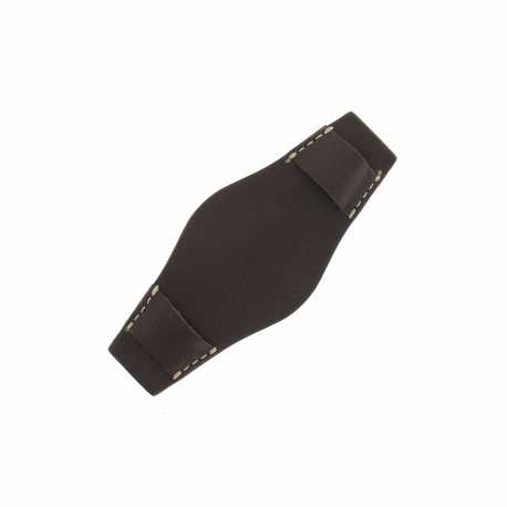 Plaque de protection Bund Marron Surpiqué pour bracelet de 14 à 18mm Ecocuir® Artisanal