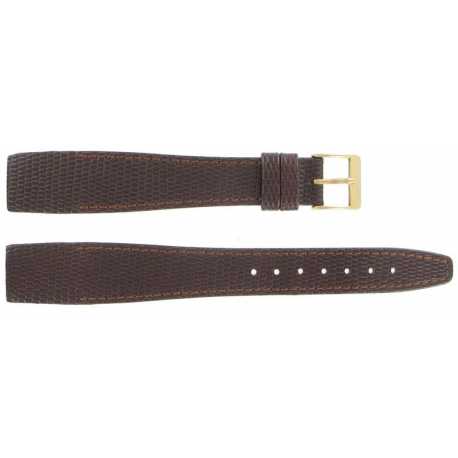 Bracelet à coller pour montre à anses fixes 10-18 et 20mm en Cuir Marron de vachette gaufré Lézard