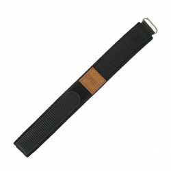 Bracelet montre Scratch Noir de 14-16-18-20 et 22mm en nylon fermeture type Velcro