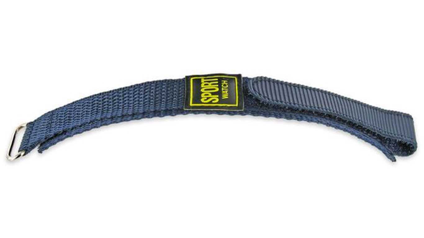 Bracelet montre Scratch Bleu de 14-16-18-20 et 22mm en nylon fermeture type  Velcro