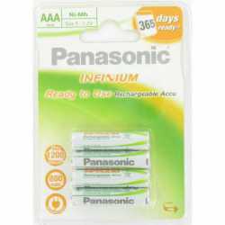 4 Accus HR03 AAA rechargeables Infinium 800 mAh 1,2Volts Panasonic