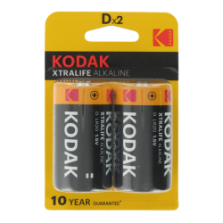 2 Piles LR20 D Alcalines Xtralife 1.5 Volts Kodak