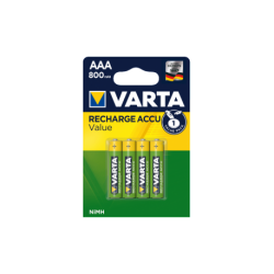 4 Accus HR03 AAA Rechargeables NiMH 800 mAh 1.2 Volts Varta