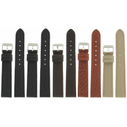 Lot de 5 bracelets montre 18mm assortis en cuir Buffalo Granada Ecocuir® + 6 Piles Offertes