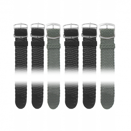 Lot de 10 Bracelets Perlon assortis + 2 XL de 18 et 20 mm + 12 Piles Offertes