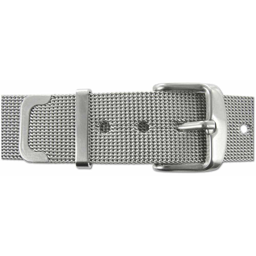 Bracelet montre MESH (maille milanaise) acier inox - largeur 16, 18, 20,  22, 24 ou 26 mm - fermoir avec sécurité