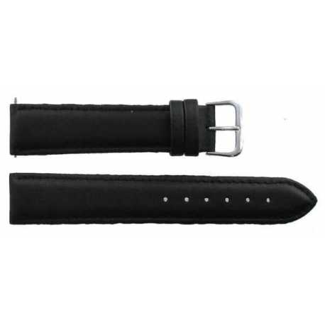 Bracelet montre Long en Box Synthétique Noir et Marron 20mm