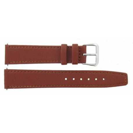 Bracelet montre 18 et 20mm en Cuir façon Buffalo Brique.