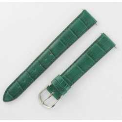 Bracelet de montre en Cuir de veau Façon Alligator Vert sapin - Taille de 12mm à 20mm