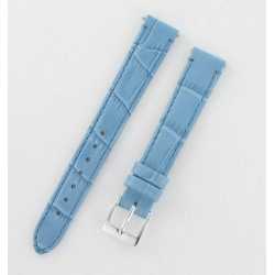 Bracelet de montre en Cuir de veau Façon Alligator Bleu ciel - Taille de 12mm et 14mm