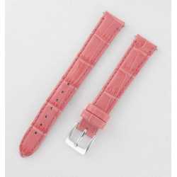 Bracelet de montre 12 mm Rose en Cuir de vachette Gaufré Alligator 