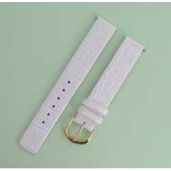 Bracelet de montre Façon Croco Grain GOBI Blanc de 10 - 12 - 16 mm H190-02