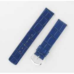 Bracelet de montre Façon Croco Grain GOBI Bleu Azur de 10 à 18 mm H190-16